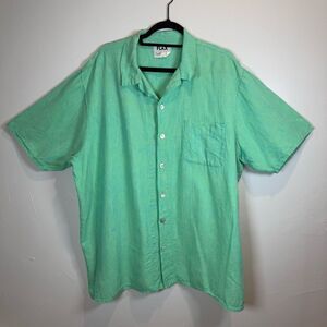 Flax Men's Shirt Green Linen Men's Size Large